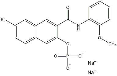 磷酸萘酚AS-BI酸钠盐结构式